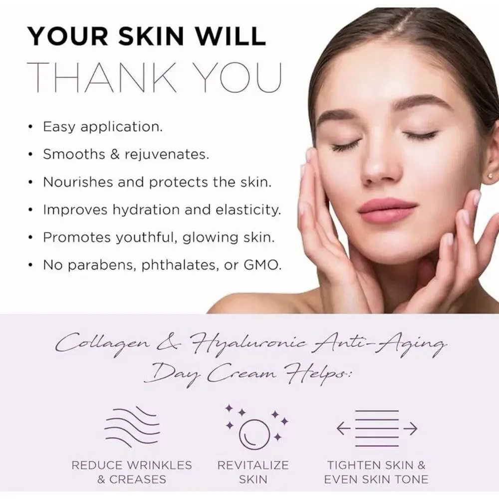 Azure Cosmetics Collagen & Hyaluronic Acid Face Moisturizer - Dermatologist
